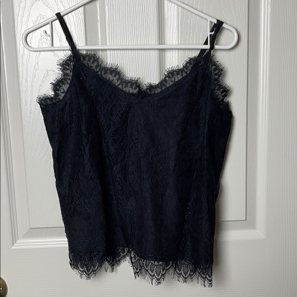 NEW! Black lace lined tank top W/ TAGS